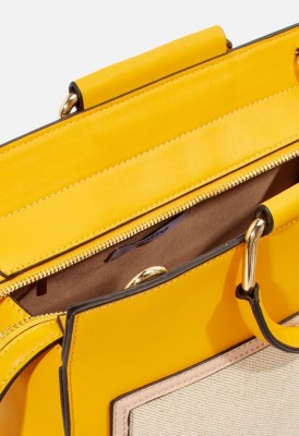 L. Framed Modern Satchel - Yellow Multi