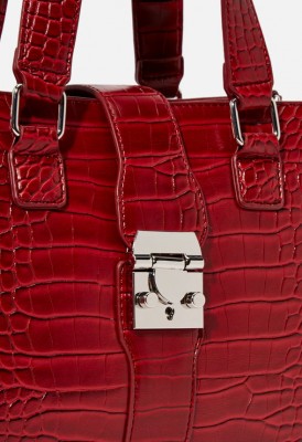 L. Weekend in Venice Satchel - Red Croc