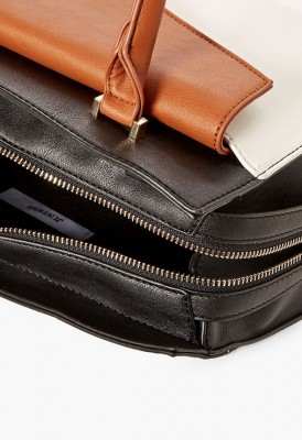 L. Colorblock Satchel - Black-Multi