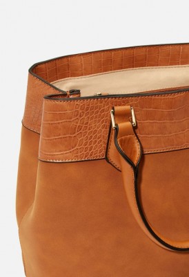 L. Top Trim Satchel - Cognac Multi