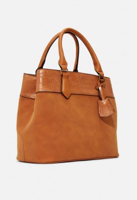 L. Top Trim Satchel - Cognac Multi