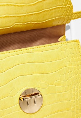 L. Mini Lady Satchel - Yellow Snake