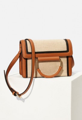 L. Circle Handle Crossbody Bag - Cognac