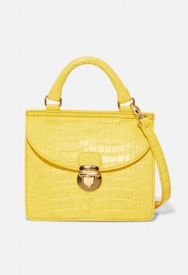 L. Mini Lady Satchel - Yellow Snake