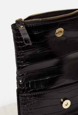 L. Flap Over Belt Bag - Black Croc
