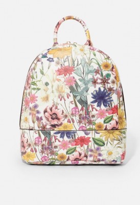L. Chain Strap Backpack - Floral
