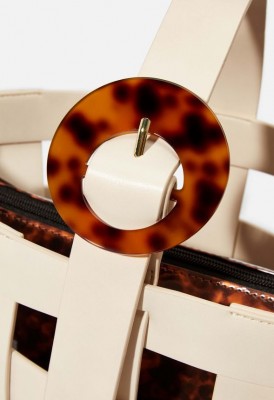 L. Caged Tote - White