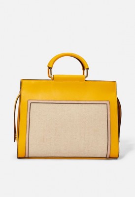 L. Framed Modern Satchel - Yellow Multi