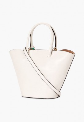L. Flare Out Scarf Tote - White