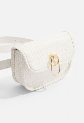 L. Island Trek Crossbody Bag - White Croc