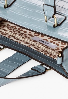 L. Weekend in Venice Satchel - Blue Croc