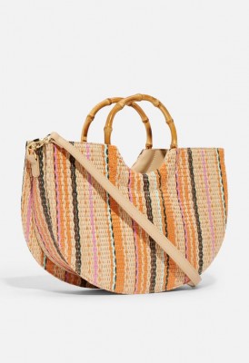 L. Bamboo Handle Tote - Multi