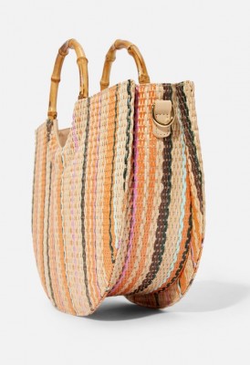 L. Bamboo Handle Tote - Multi