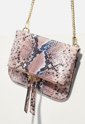 L. Flap Over Belt Bag - Blush Snake