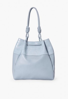 L. Knotted Up Bucket Shoulder Bag - Light Blue