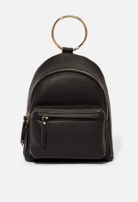 L. Ring Handle Backpack - Black